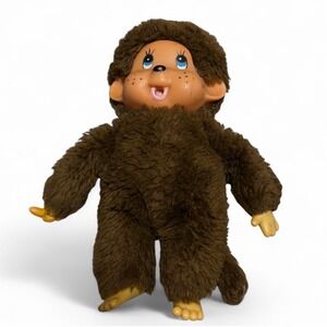 Vintage Monchhichi Monkey Plush Doll Sekiguchi Thumb Sucking 1970s Brown 8"